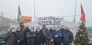 Il presidio dei lavoratori speedline